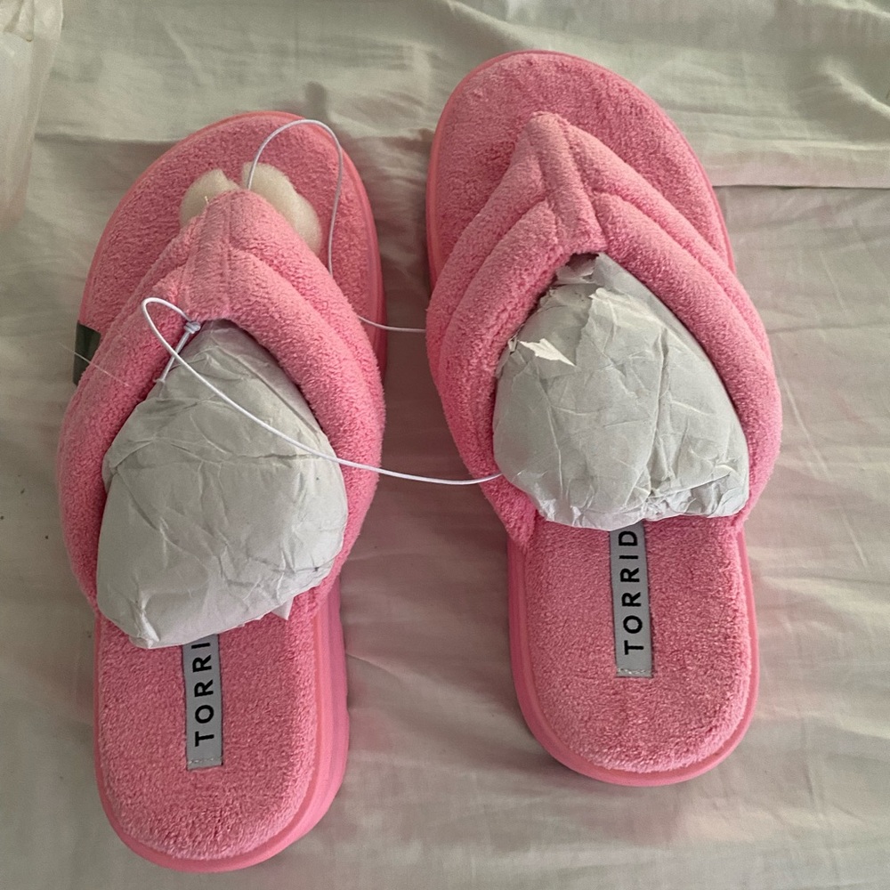 Torrid Pink Fuzzy Slippers